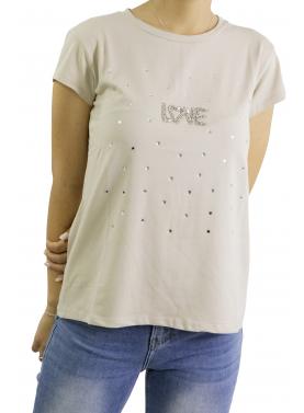t shirt love con brillantini
